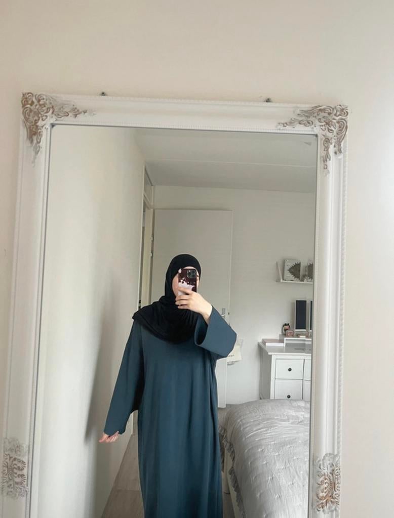 By Enti abaya / lange jurk, Kleding | Dames, Jurken, Zo goed als nieuw, Maat 36 (S), Blauw, Onder de knie, Ophalen of Verzenden
