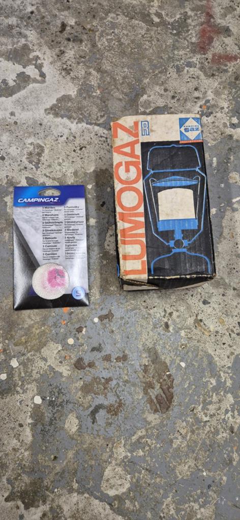 Campingaz Lumogaz lamp met extra gloeikousjes, Ophalen of Verzenden