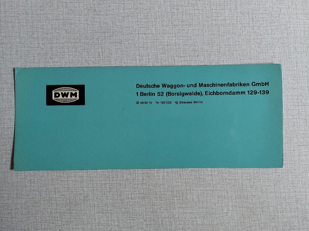 Brochure / Folder DWM, Boeken, Ophalen of Verzenden, Zo goed als nieuw, Overige merken