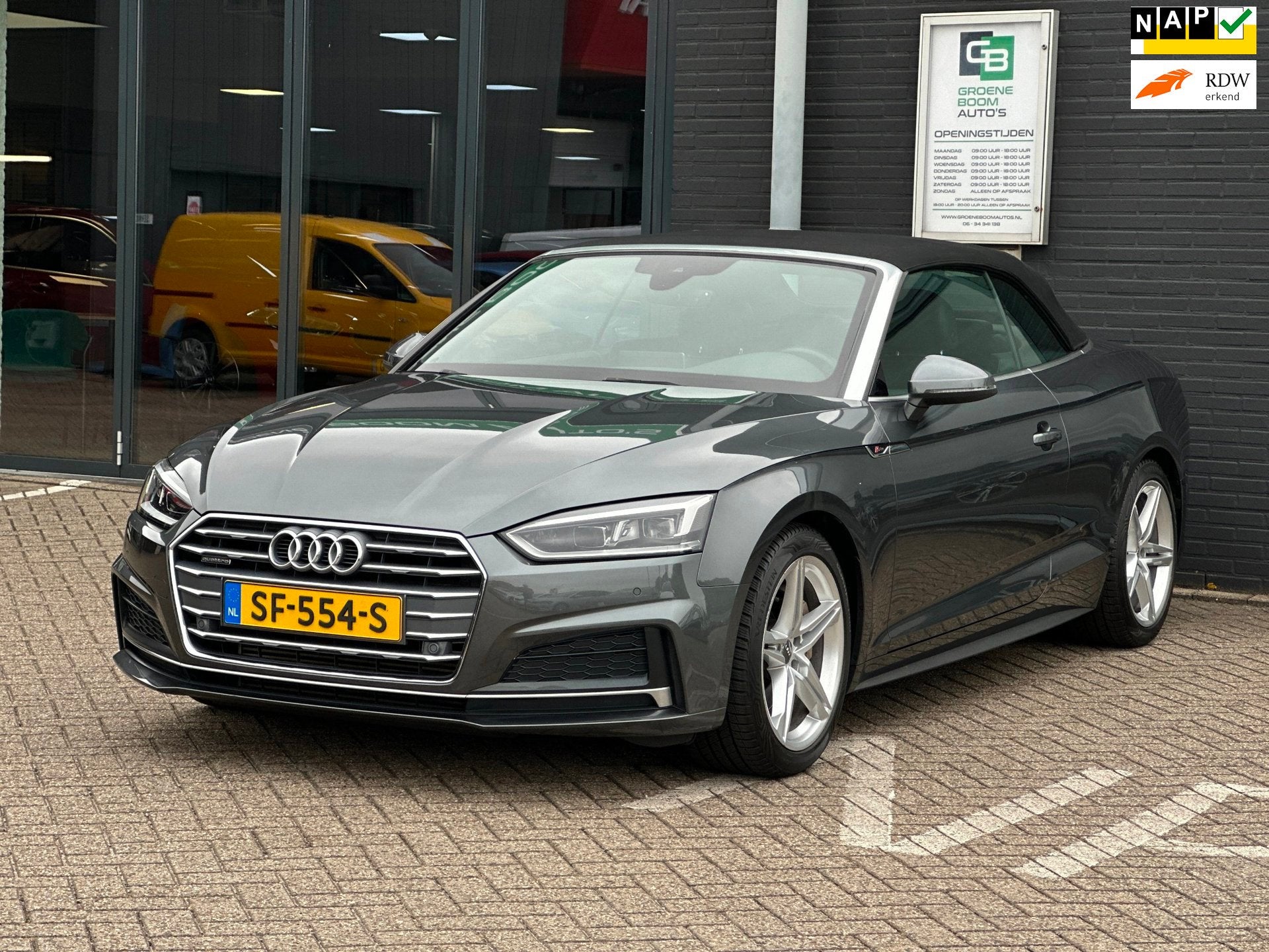 Audi A5 Cabriolet 2.0 TFSI MHEV Sport Pro Line/2E EIG/LEDER/, Auto's, Audi, Automaat, Dealer onderhouden, 15 km/l, Gebruikt