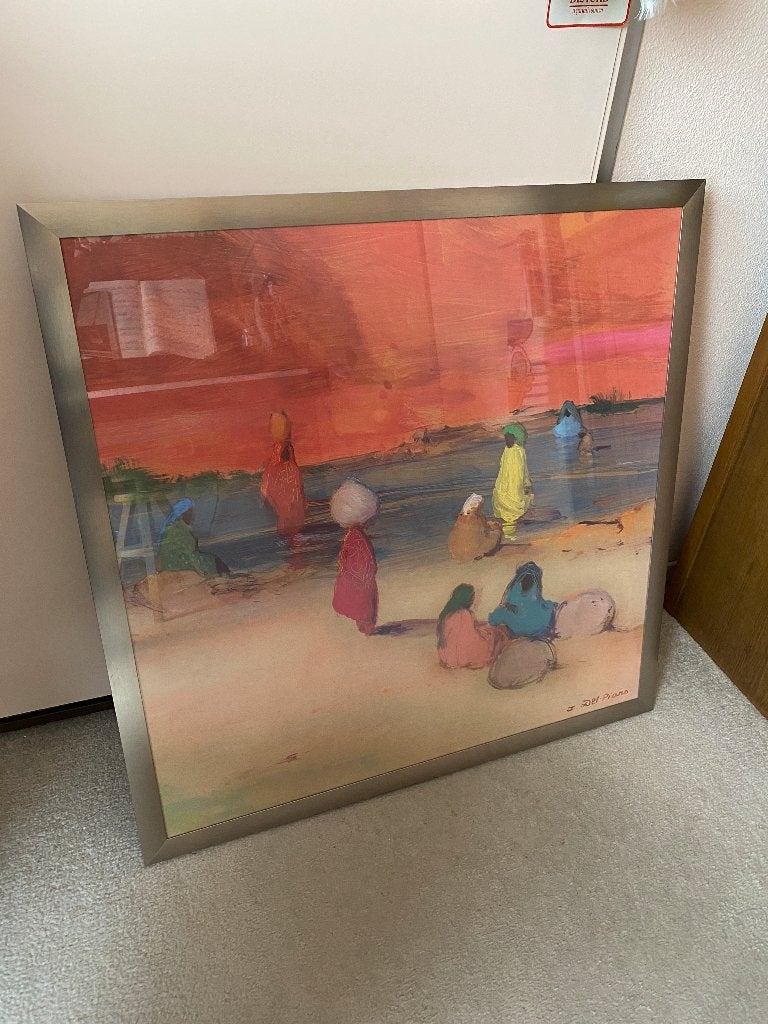 Grote aluminium wissellijst met litho van Isabelle Del Piano, 75 cm, Met afbeelding, Ingelijst werk, Zo goed als nieuw