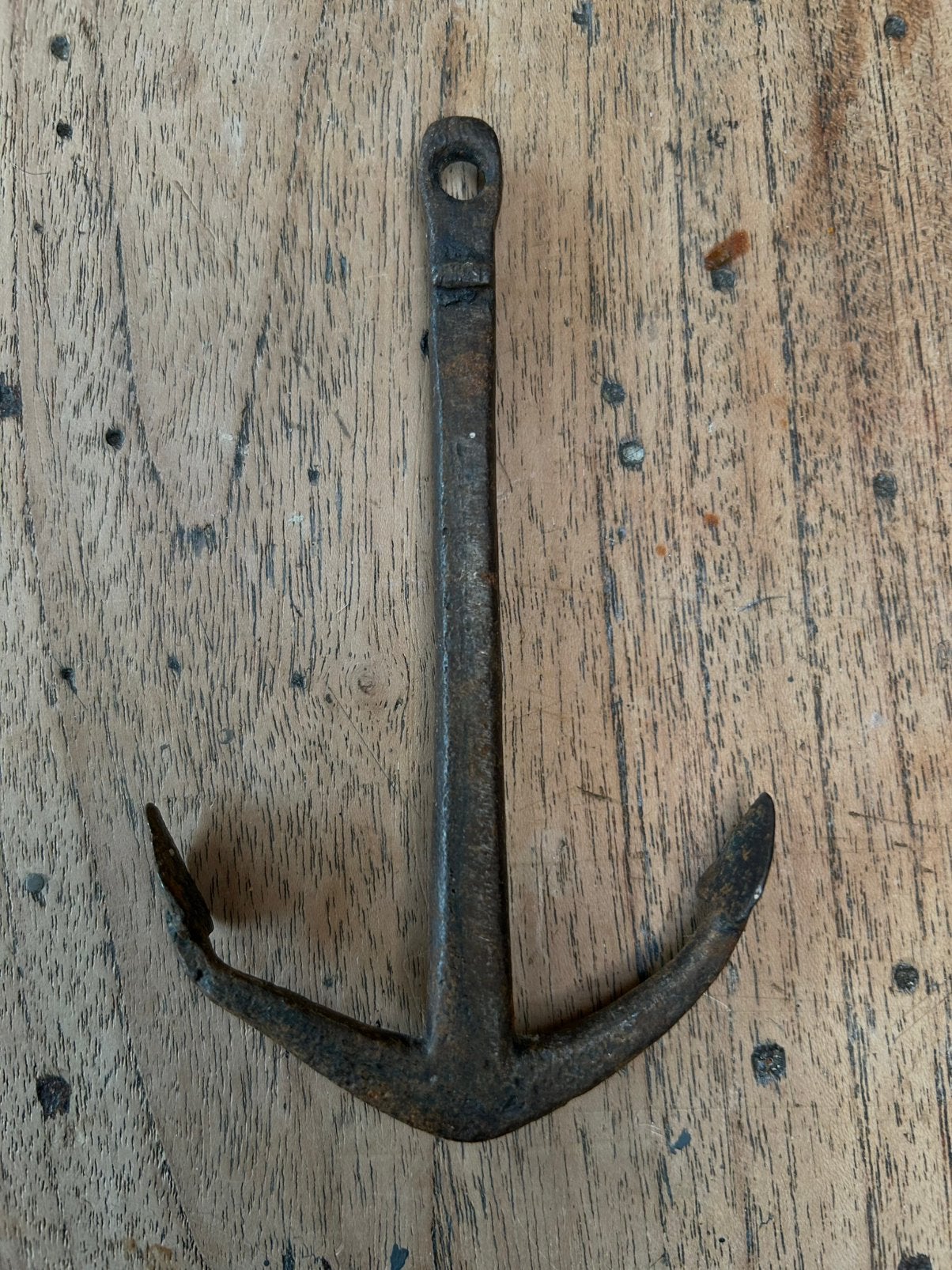 Klein oud handgesmeed boot ankertje smeedijzeren ankertje, Antiek en Kunst, Ophalen of Verzenden