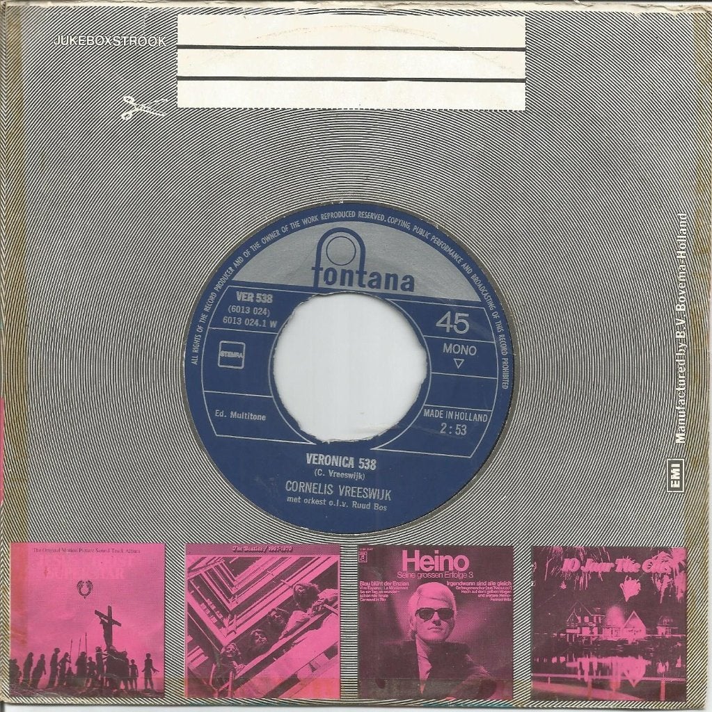 VERKOCHT Cornelis Vreeswijk ‎– Veronica 538 (1972), Gebruikt, 7 inch, Ophalen of Verzenden, Levenslied of Smartlap