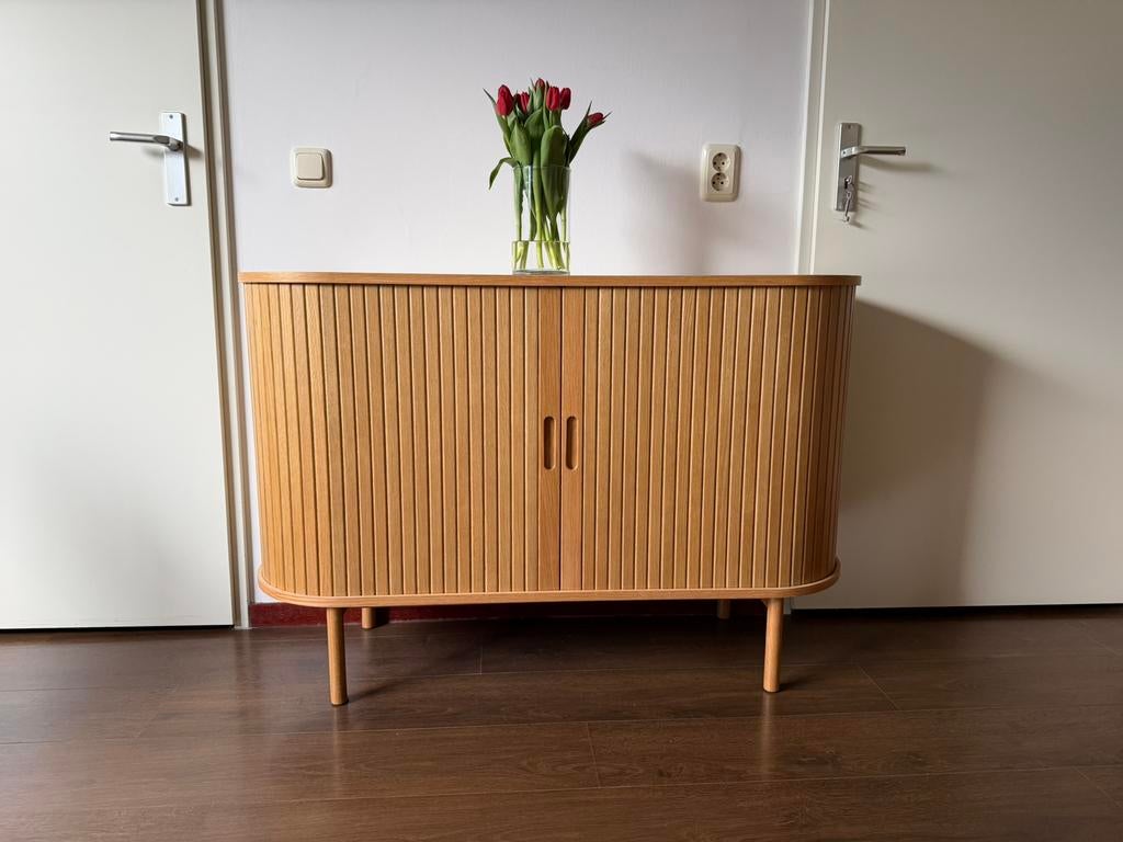 LYNGVIG Dressoir Roldeur Naturel Eiken jysk, Huis en Inrichting, Ophalen, Gebruikt, 100 tot 150 cm, Eikenhout