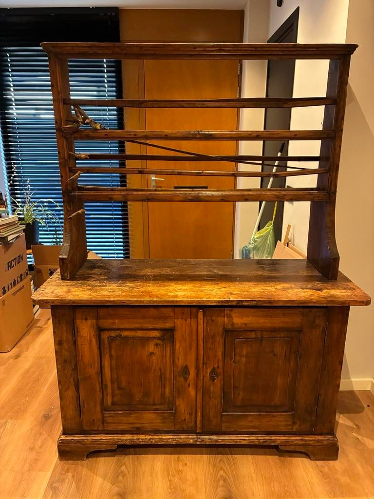 Authentieke houten open kast / winkelmeubel – massief grenen, Antiek en Kunst, Antiek | Meubels | Kasten, Ophalen