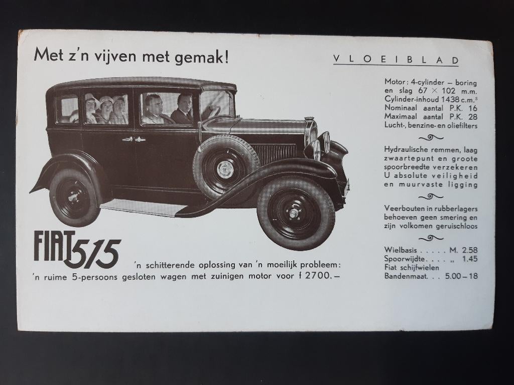 Vloeiblad van een Fiat 515, Verzenden, Zo goed als nieuw, Gebruiksvoorwerp