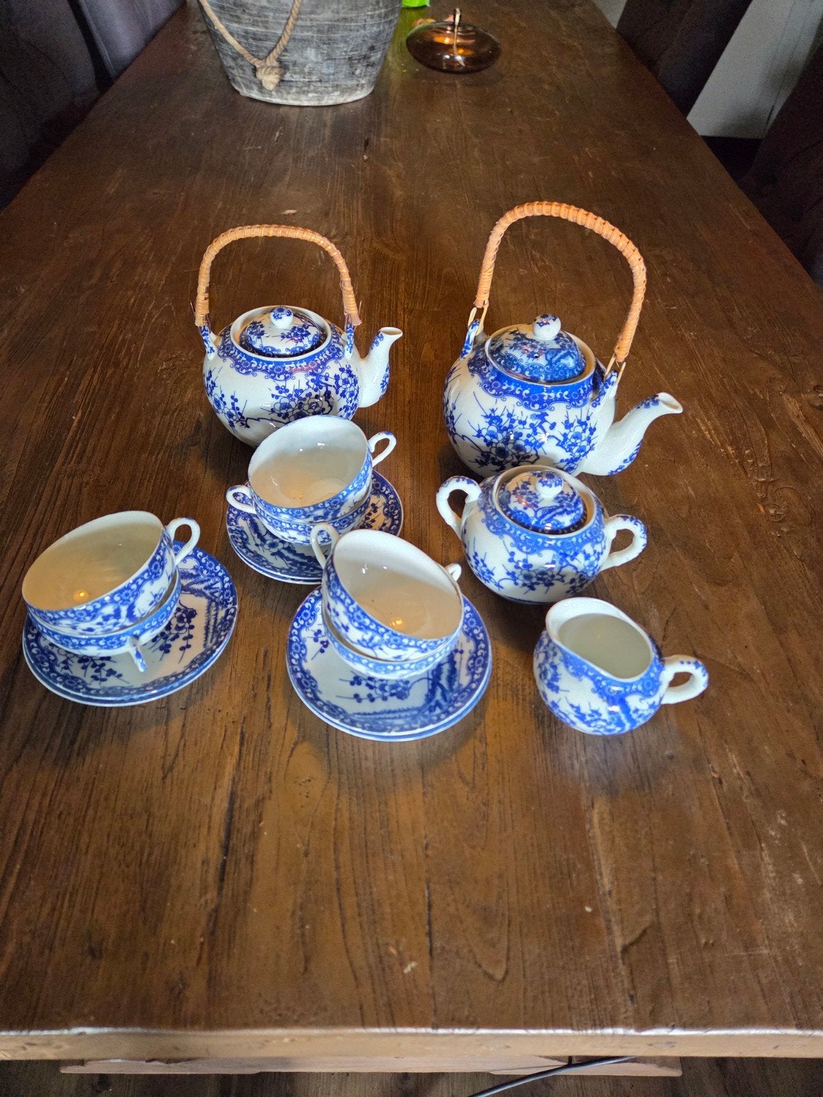 Prachtig Blauw en Wit Porseleinen Japans servies, Ophalen