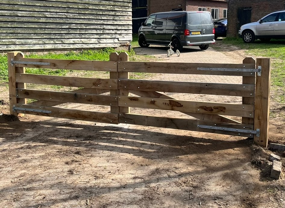 Eiken landhekken - plaatsen mogelijk, Ophalen, 100 tot 150 cm, Nieuw, Hout