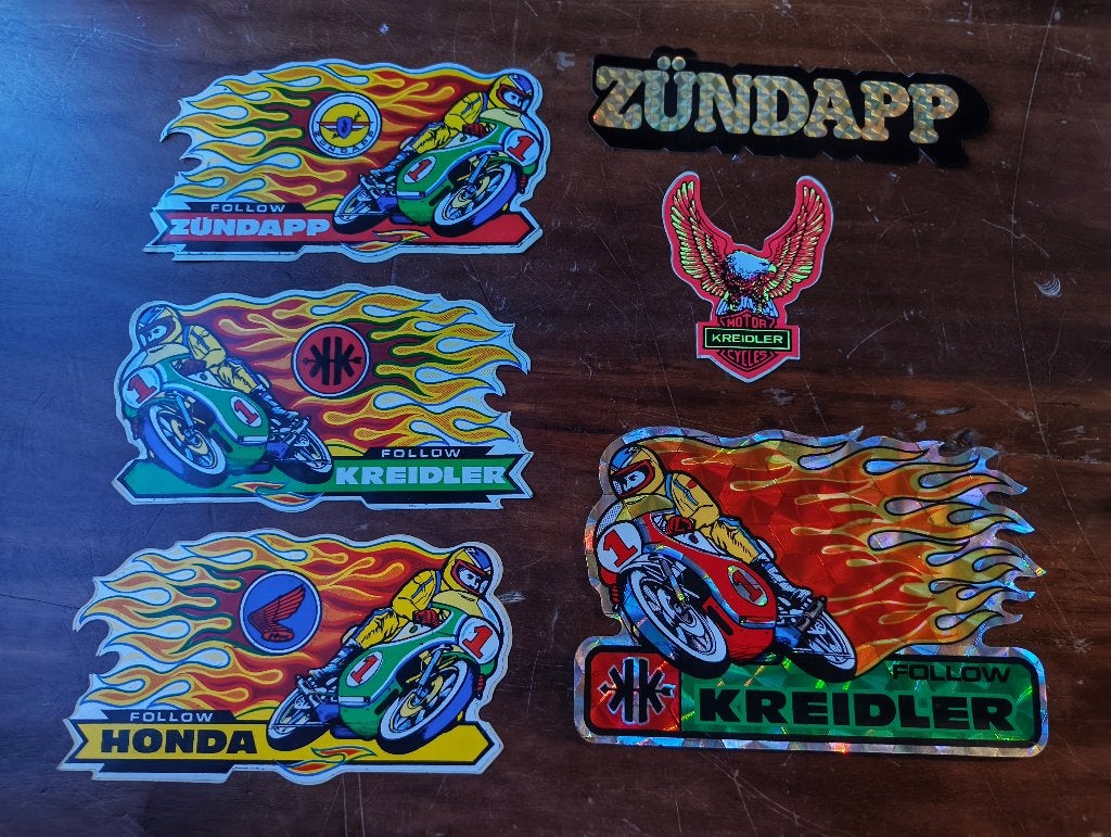 Vintage Zundapp Kreidler Honda stikkers stikkers, Ophalen of Verzenden, Nieuw, Auto of Motor