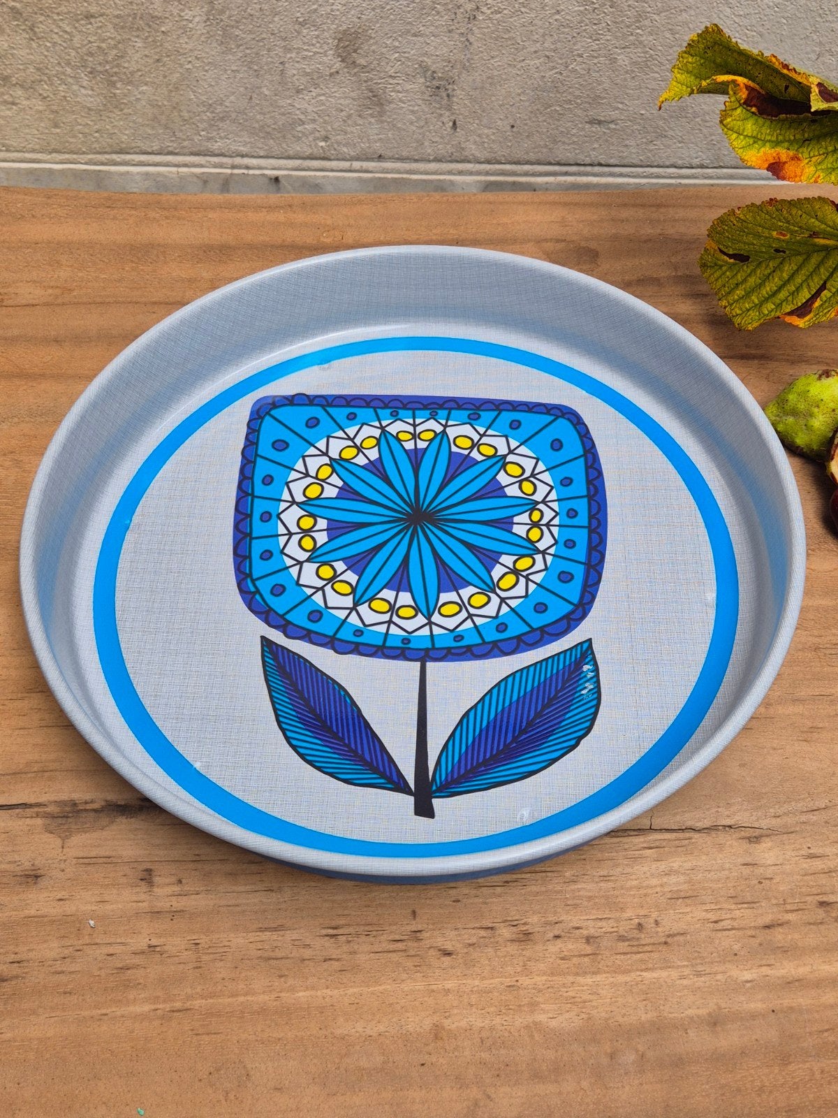 Kitsch Kitchen dienblad met bloem - Zo goed als nieuw, Onbekend, Ophalen of Verzenden, Zo goed als nieuw, Metaal