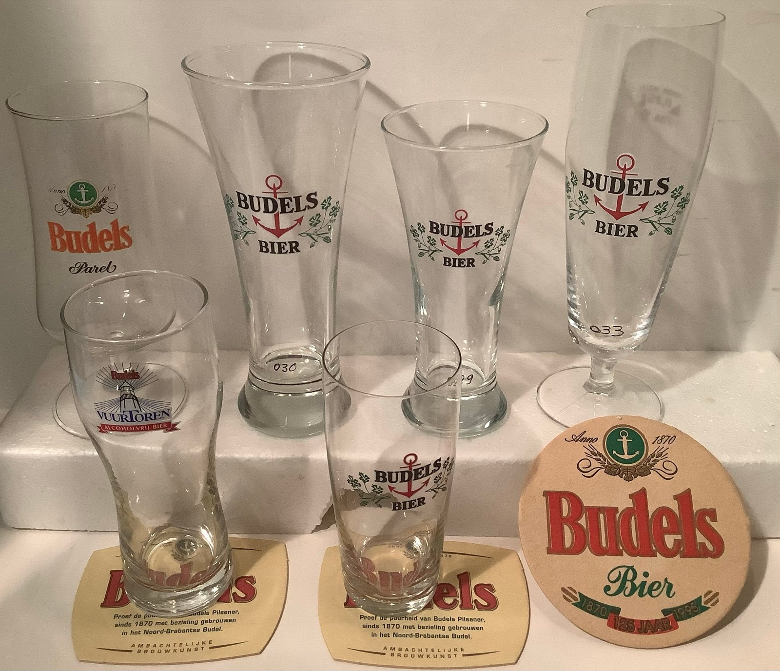 Grote collectie Budels Bier glazen en accessoires, Verzamelen, Biermerken, Ophalen, Zo goed als nieuw