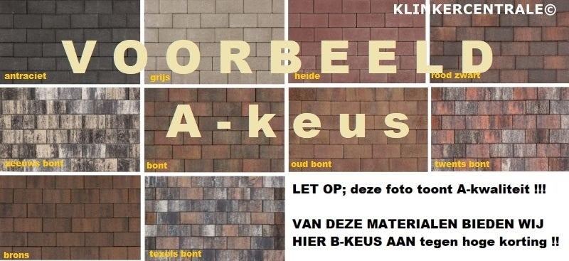 KORTING B-KEUS 21X10,5X7CM div.kleuren Tremico betonklinkers, TuinVisie, Verzenden, Enter@tuinvisie.nl, Klinkers