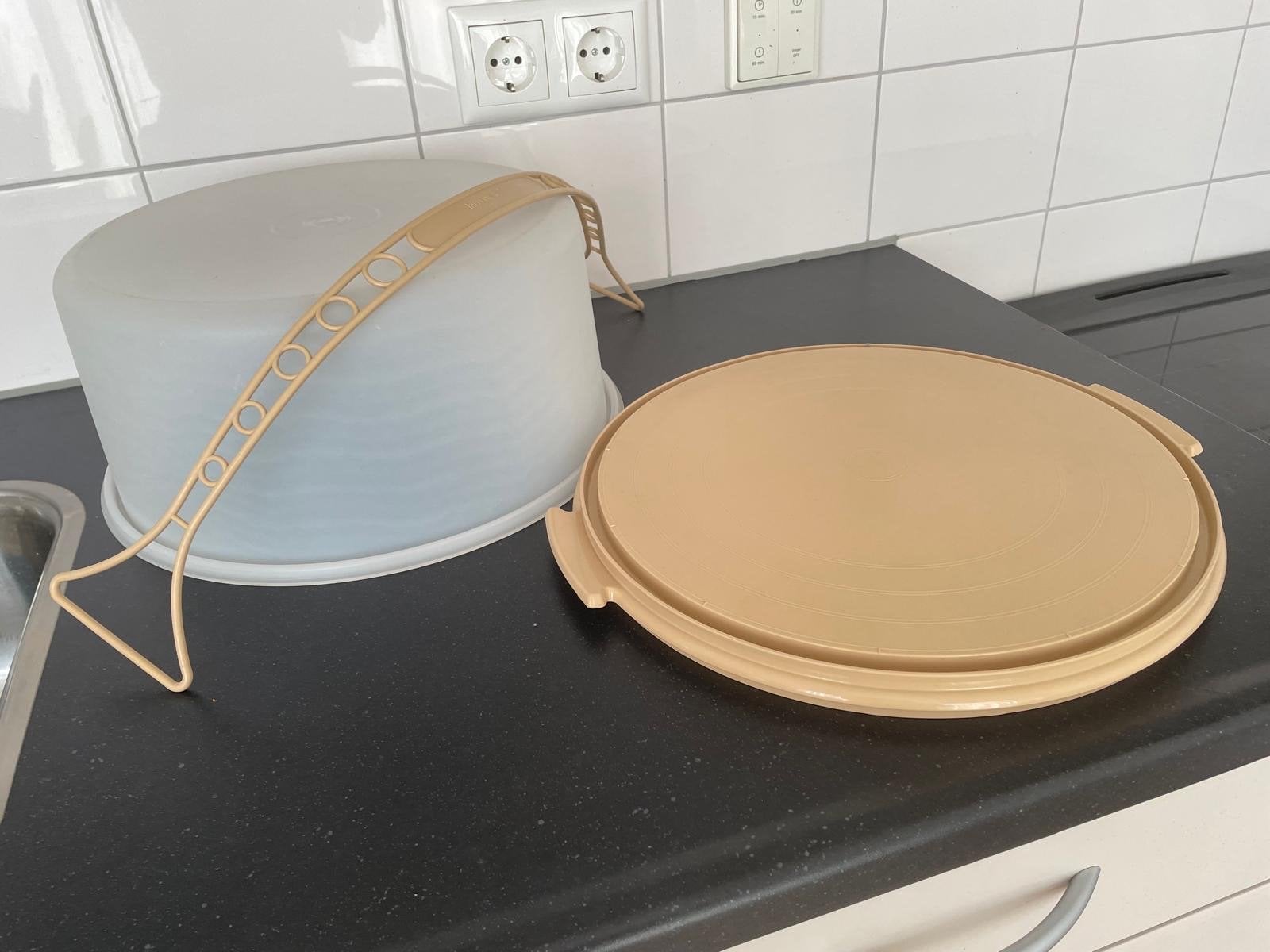 Tupperware taartdoos / taartstolp met handvat, Huis en Inrichting, Keuken | Tupperware, Ophalen of Verzenden, Gebruikt, Crème