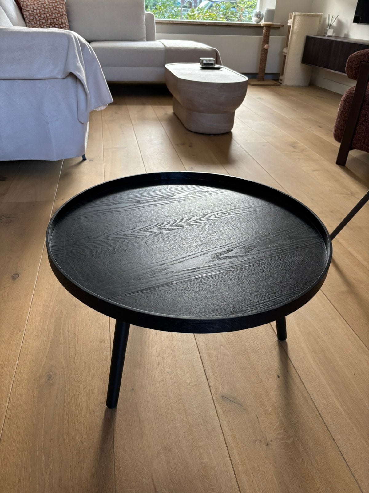 WOOOD bijzettafel Mesa rond zwart, Ophalen, Gebruikt, Rond, 50 tot 100 cm