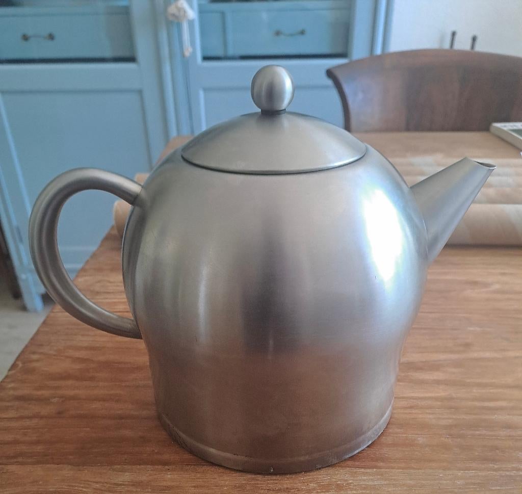Dubbelwandige theepot Bredemeijer Santhee 2.0.L, Theepot/fluitketel, Gebruikt, Bredemeijer, Zilver