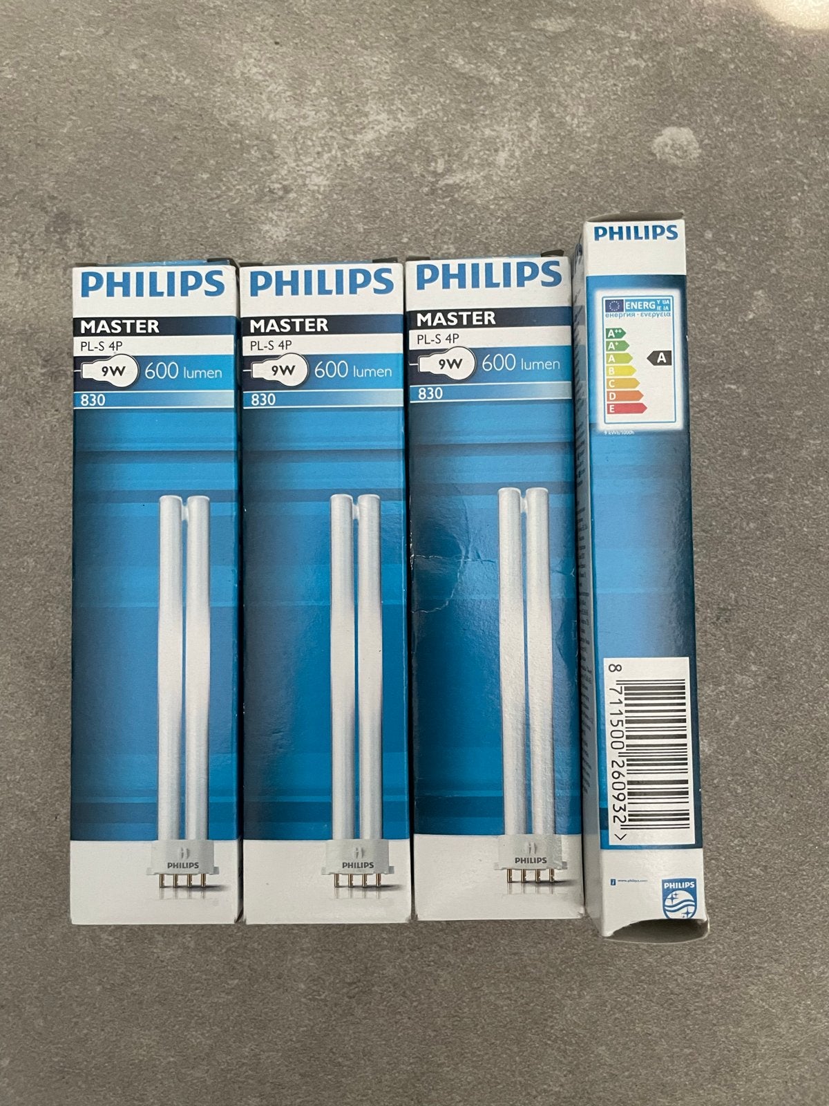 Philips Master PL-S 4P 9W 830 spaarlampen (4 stuks), Minder dan 30 watt, Nieuw, Overige fittingen, Ophalen of Verzenden