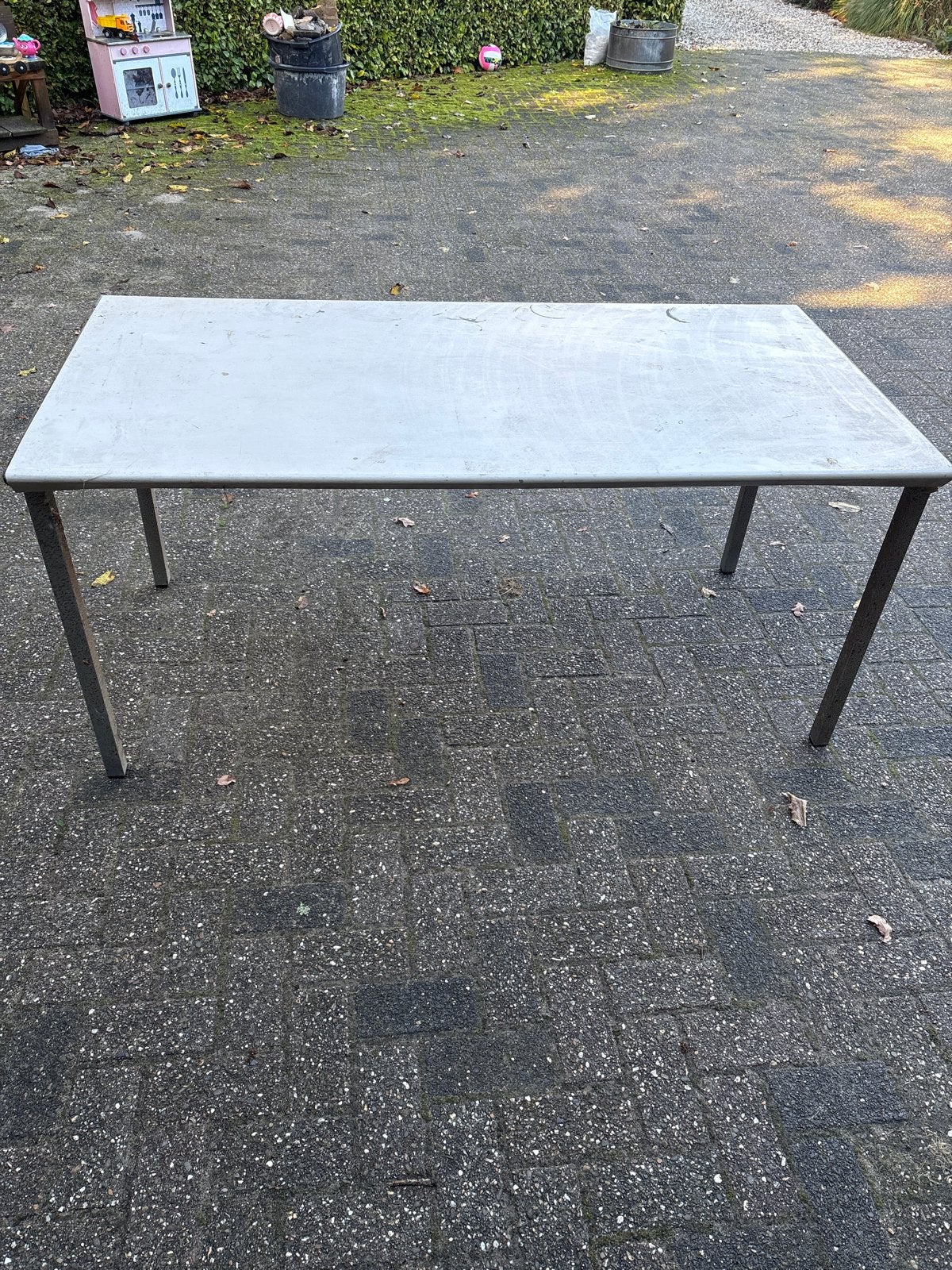 Robuuste tuintafel - werktafel, Ophalen, Gebruikt, Rechthoekig, Metaal