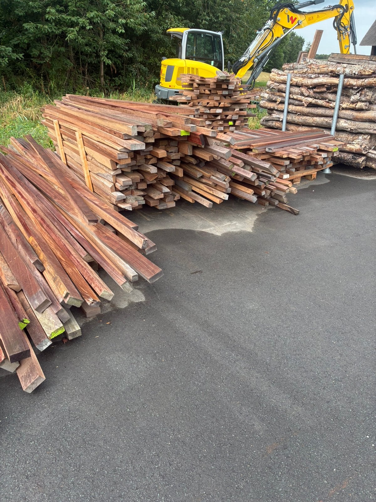 Hardhout Azobé 50x50/70/80/100 verschillende lengtes, Palen, Ophalen of Verzenden, Zo goed als nieuw, Hardhout