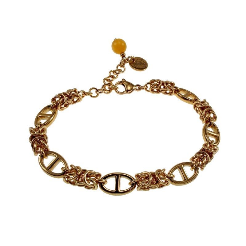 15cm tot 19cm Armband Dames Verguld RVS Byzantijnse en Anker, Met kristal, Staal, Birgitta-Gracht 33, 6465 EL Kerkrade, Nederland