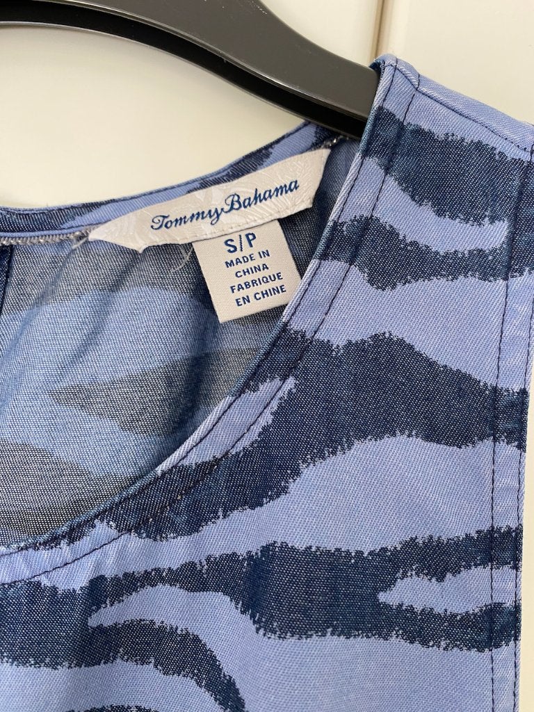 Blauwe jurk van Tommy Bahama , maat S, Tommy Bahama, Blauw, Ophalen of Verzenden, Zo goed als nieuw