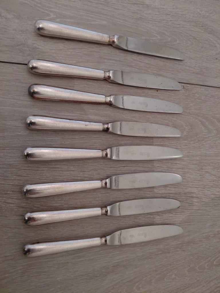 8 verzilverde fruitmesjes Sola 100, Ophalen of Verzenden