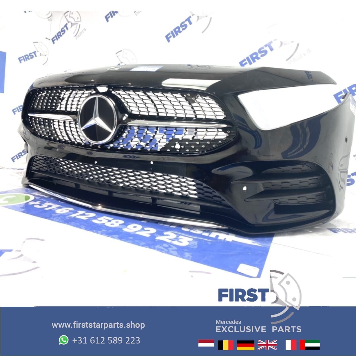 W177 A35 AMG VOORBUMPER ZWART COMPLEET Mercedes A Klasse BUM, Gebruikt, -, Voor, Ophalen of Verzenden