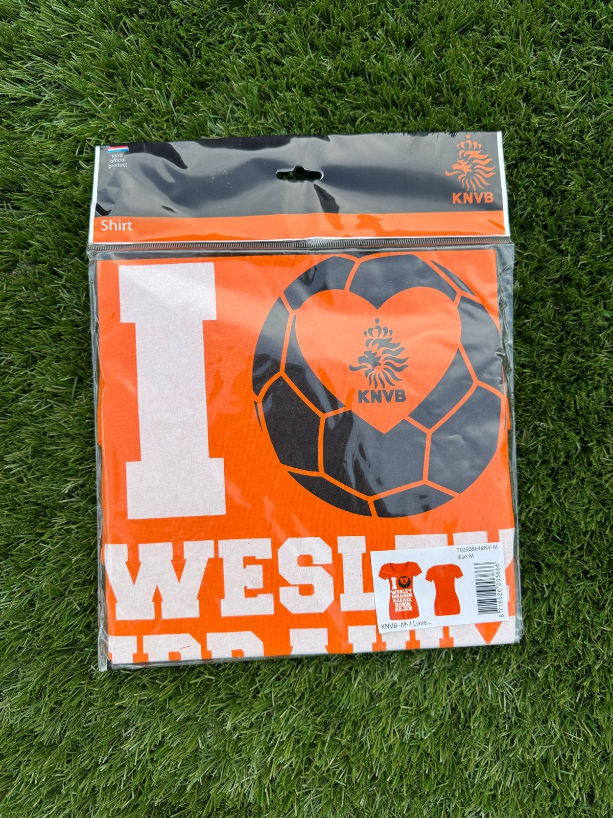KNVB 'I Love' shirt dames M - Sneijder, Robben, Van Persie, Maat 38/40 (M), Nieuw, Oranje, Ophalen of Verzenden