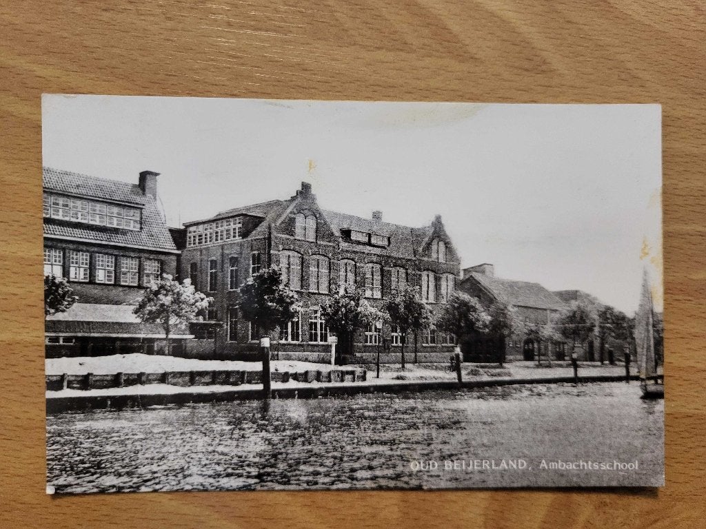 ansicht OUD BEIJERLAND Ambachtsschool, Verzamelen, Ophalen of Verzenden, Voor 1920, Zuid-Holland