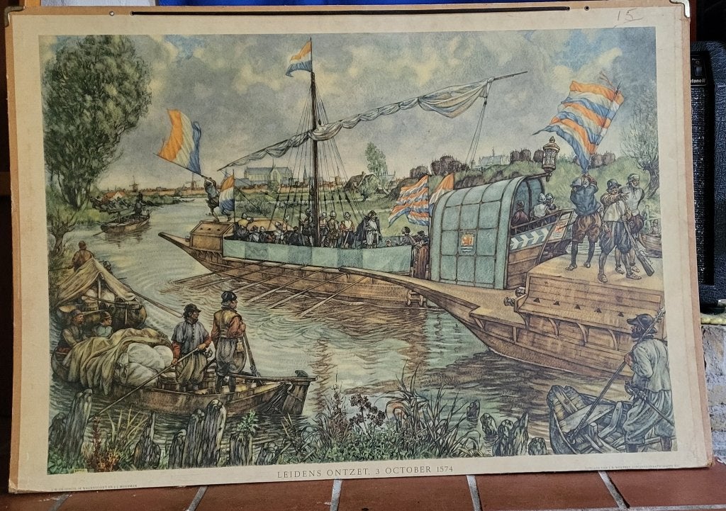 Muurplaat Leidens Ontzet, Ophalen, 50 – 75, Gebruikt, Print