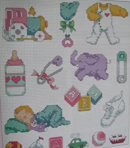 Borduurpatroon  Baby merklap  nr 5619, Verzenden, Nieuw, Handborduren, Patroon
