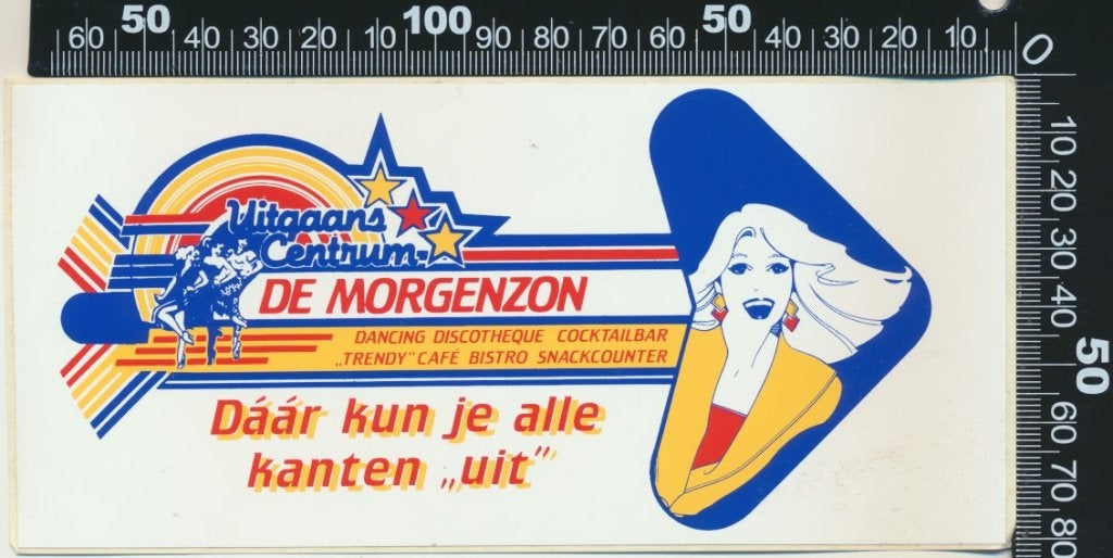 Sticker: De Morgenzon Uitgaanscentrum - Zeeland (1), Ophalen of Verzenden, Zo goed als nieuw, Bedrijf of Vereniging