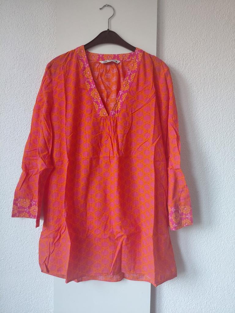 ZARA oranje/roze kort jurkje m, Maat 38/40 (M), Zara, Oranje, Ophalen of Verzenden