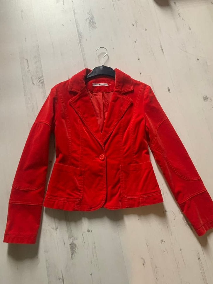 Tommy Hilfiger Colbert - Rode fluwelen jas, Ophalen of Verzenden, Zo goed als nieuw, Rood, Jasje