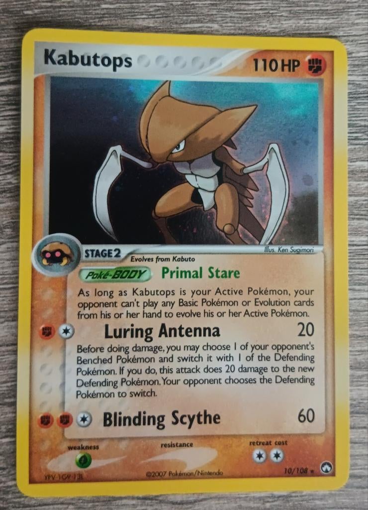Kabutops holo EX Power Keepers, Ophalen of Verzenden, Zo goed als nieuw, Losse kaart, Foil