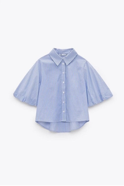 Ballon sleeves blouse (ZARA), Blauw, Nieuw, Ophalen of Verzenden, Maat 34 (XS) of kleiner