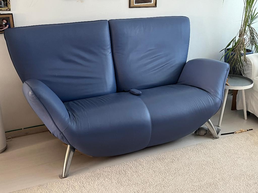 Bank sjiek blauw, Ophalen, Zo goed als nieuw, Blauw, Vierkant
