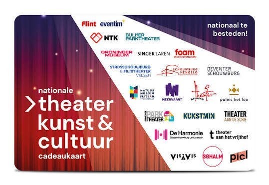 Theater, Kunst & Cultuur cadeaukaarten, Tickets en Kaartjes, Kortingen en Cadeaubonnen, Drie personen of meer, Cadeaubon, Overige typen