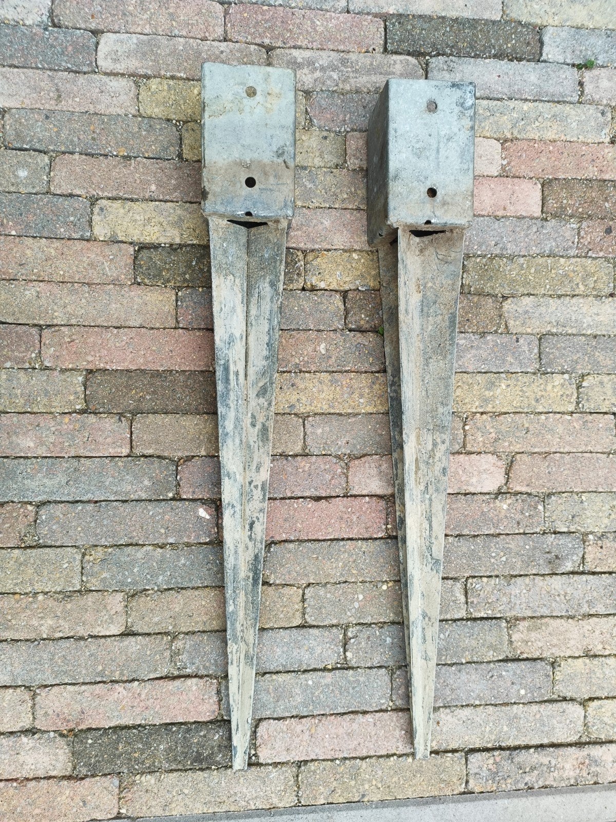 2x Paalpunten - Verzinkt - 70 cm, Tuin en Terras, Ophalen, Gebruikt, Minder dan 180 cm, Palen