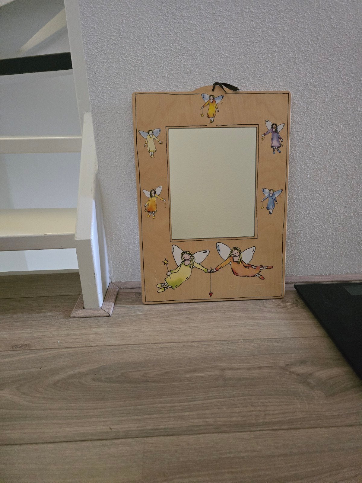 Leuke spiegel met engeltjes - Kinderkamer decoratie, Ophalen of Verzenden, Rechthoekig, Minder dan 50 cm, Minder dan 100 cm