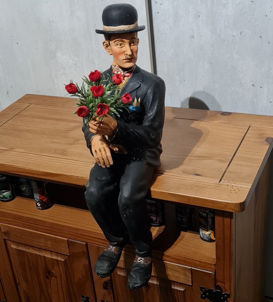 Groot beeld Charlie Chaplin, Ophalen of Verzenden, Gebruikt, Mens