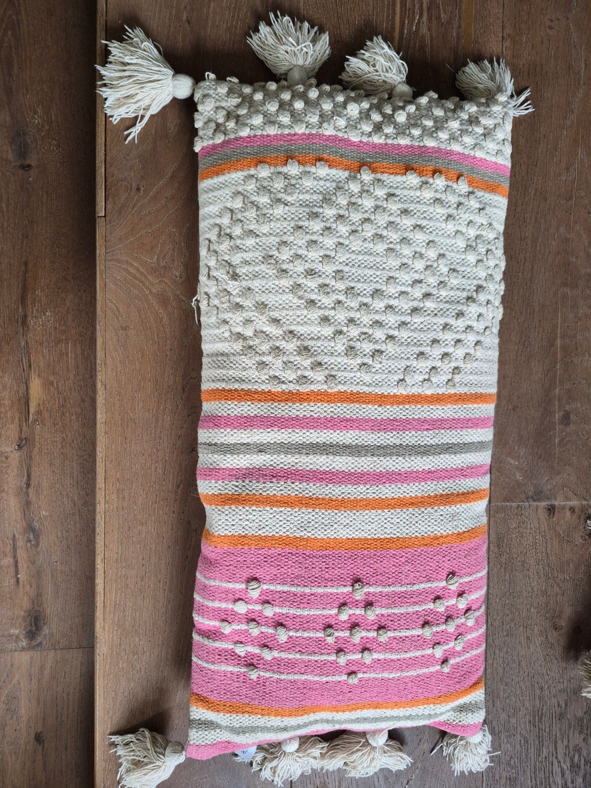 Gekocht bij Ibiza Mode:Set van 7 Roze/Beige Sierkussens met, Ophalen, Overige merken, Meerkleurig, Inclusief binnenkussen