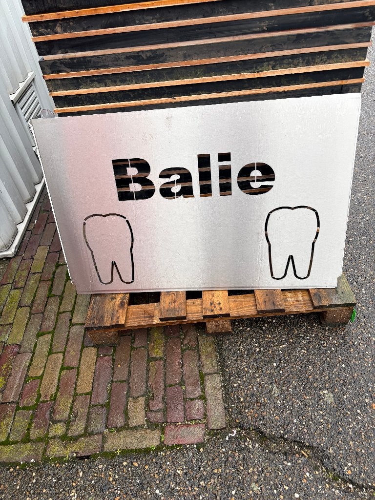 RVS Tandarts bord wandbord balie bord ( 205 ), Ophalen