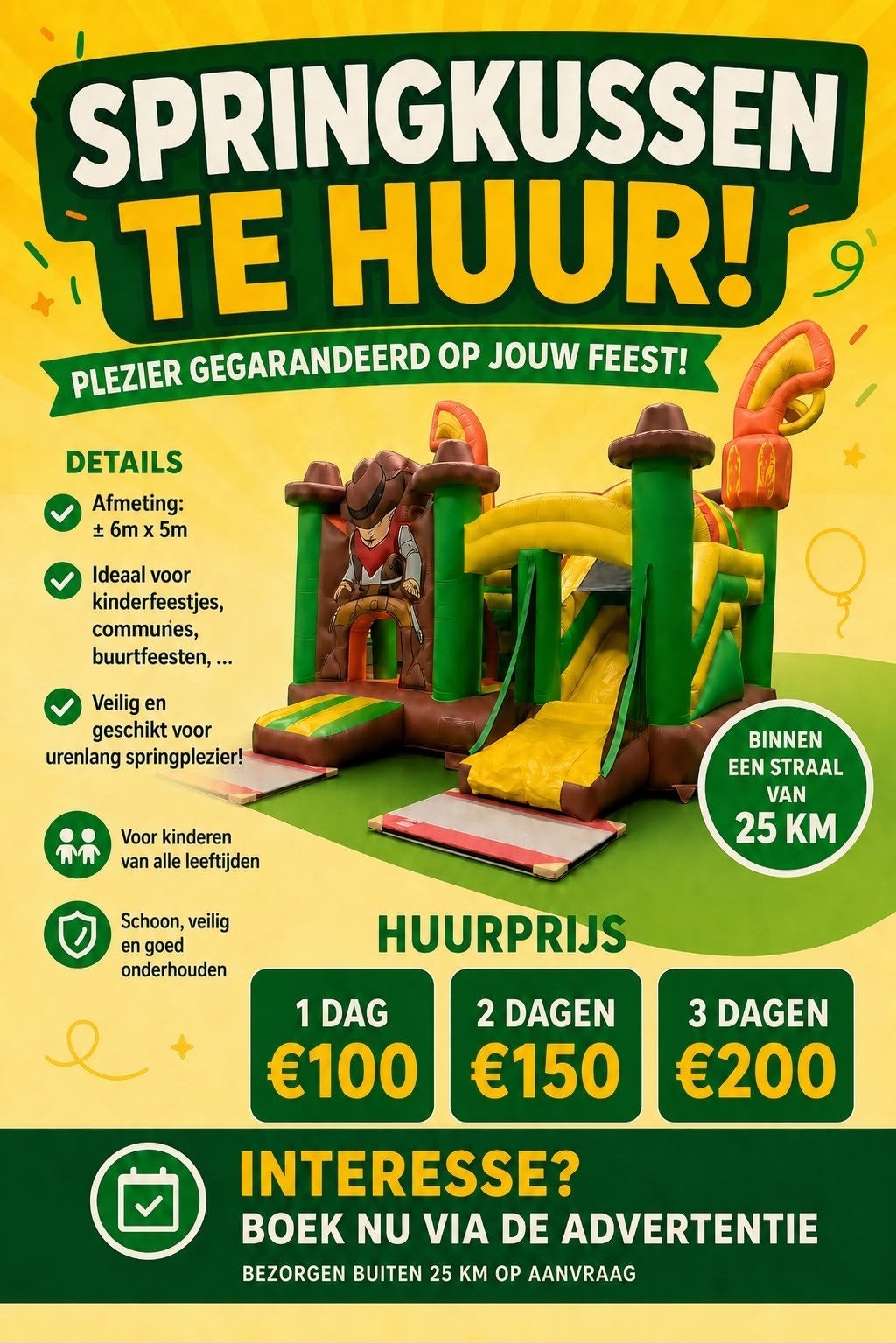 springkussen te huur, Ophalen, Overige typen