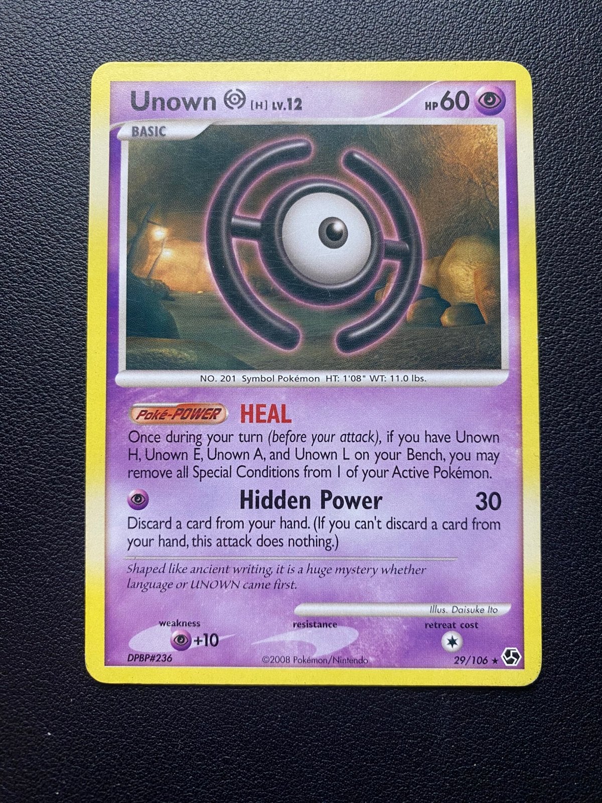Unown H - Great Encounters - 29/106 - Pokemon kaart, Ophalen of Verzenden, Zo goed als nieuw