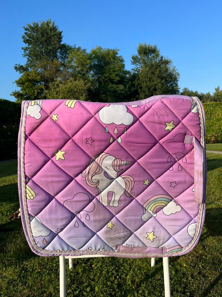 Roze dekje met unicorn, maat Full Dressuur, Ophalen of Verzenden, Zo goed als nieuw