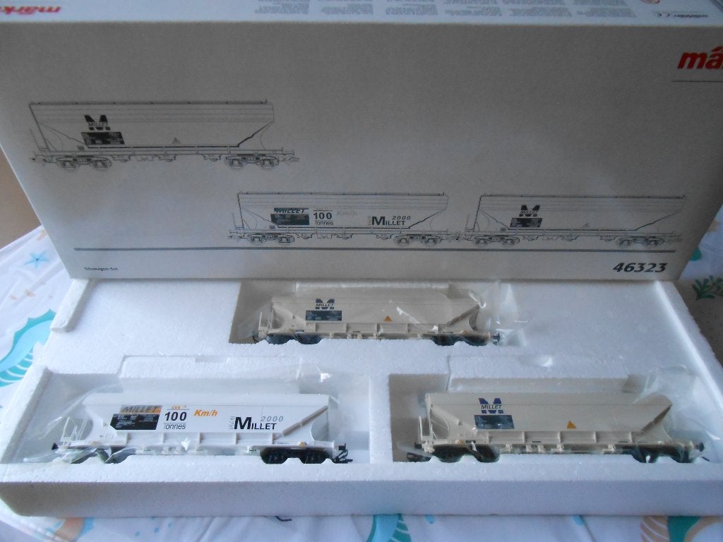 Märklin 46323 graan wagon set MILLET Frankrijk SNCF, Wisselstroom, Treinset, Nieuw, Ophalen of Verzenden