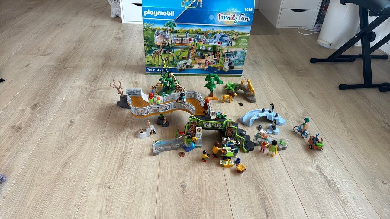Z.g.a.n mooie PlayMobil dierentuin, Gebouw, Complete set, Zo goed als nieuw, Family fun