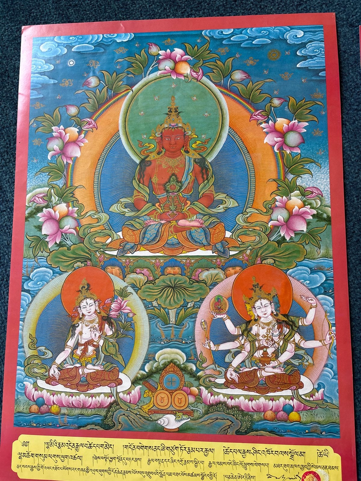 Set van 10 Chinese Boeddhistische afbeeldingen in verpakking, Antiek en Kunst, Ophalen, Schilderij, Papier/karton, China