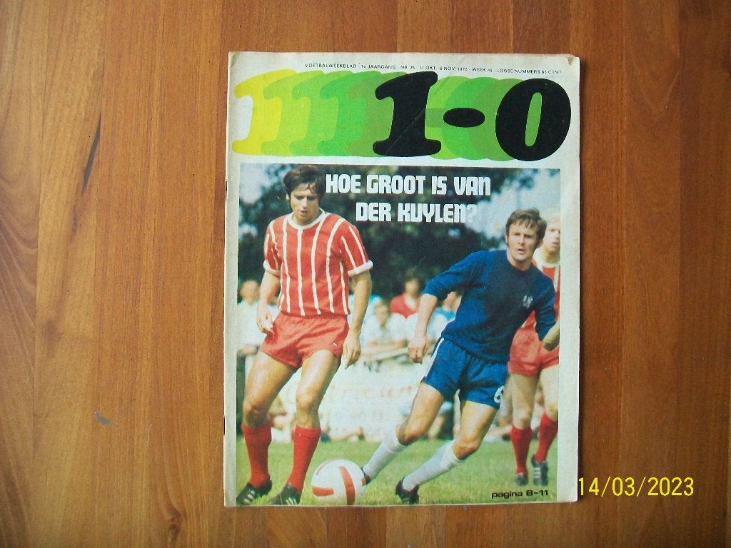 1-0 nummer 25 - 1970 ( Volewijckers, ADO, PSV), Verzamelen, Sportartikelen en Voetbal, Verzenden, Gebruikt, PSV, Boek of Tijdschrift