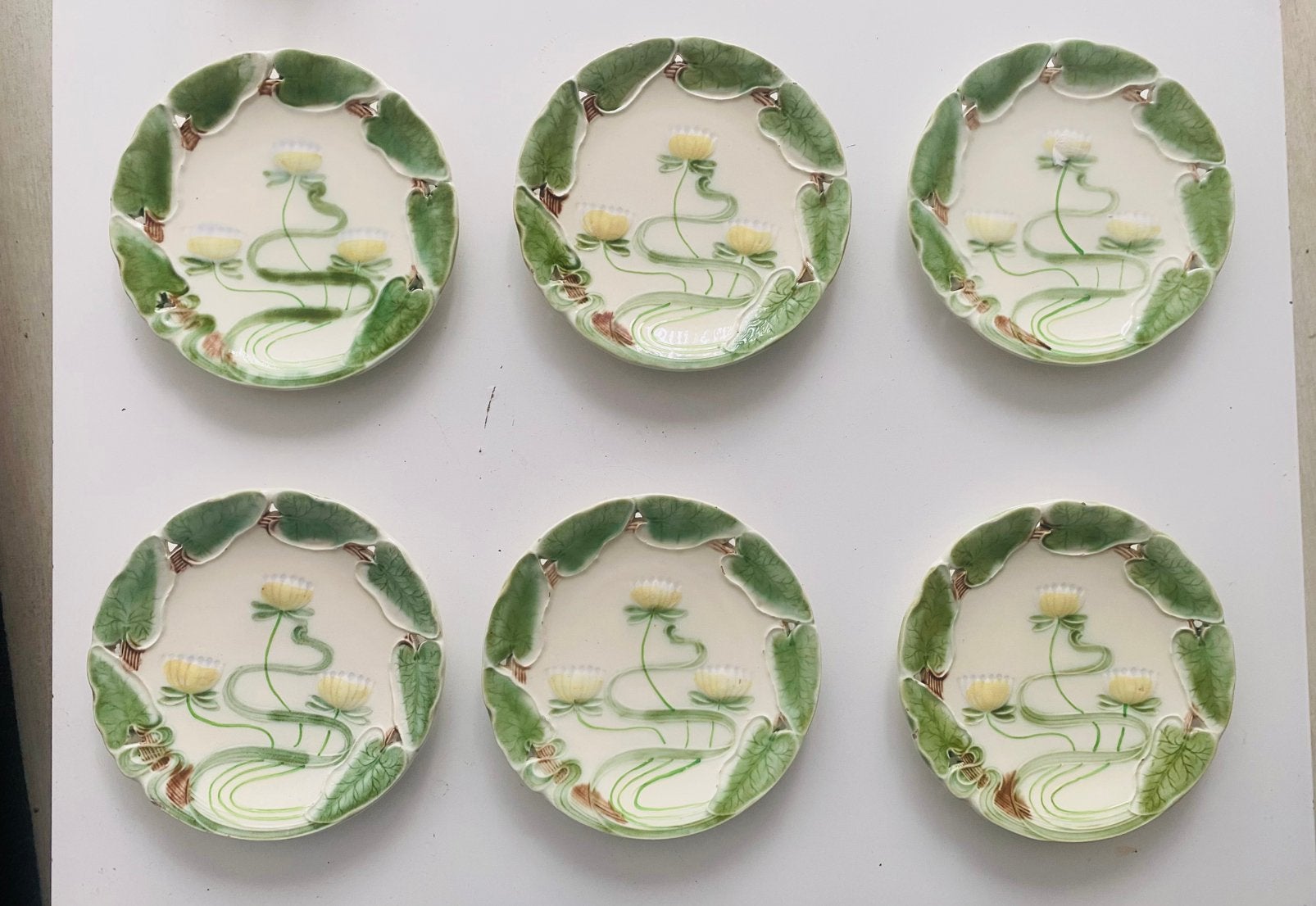 6 art nouveau bordjes Villeroy  Boch Germany Duitsland, Antiek en Kunst, Verzenden